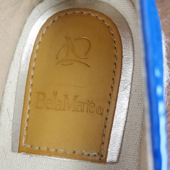 BELLA MARIE Blue Suede Slip-on Platform Loafers 7 - Picture 9 of 10